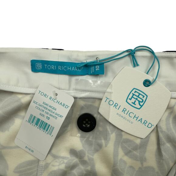 Tori Richard Social Gathering Blue White Tropical Nola Short Sz 10 Hawaiian NWT - Picture 9 of 9